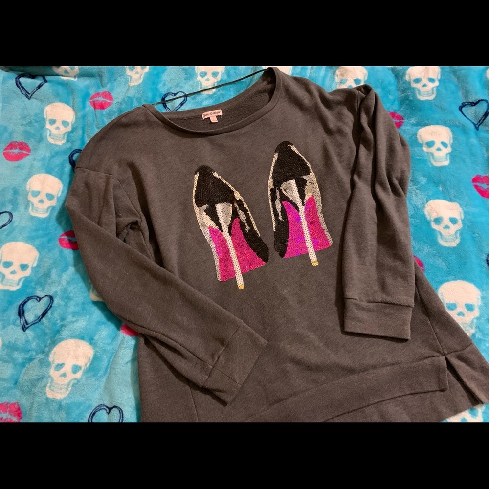 Womens L juicy Couture high heel sweater